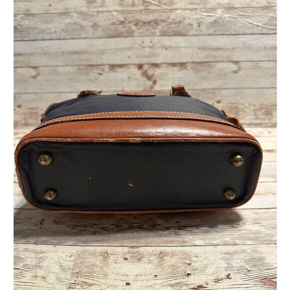 Dooney & Bourke Vintage Pebbled Leather Purse Satchel Navy Blue All Weather - Picture 5 of 12